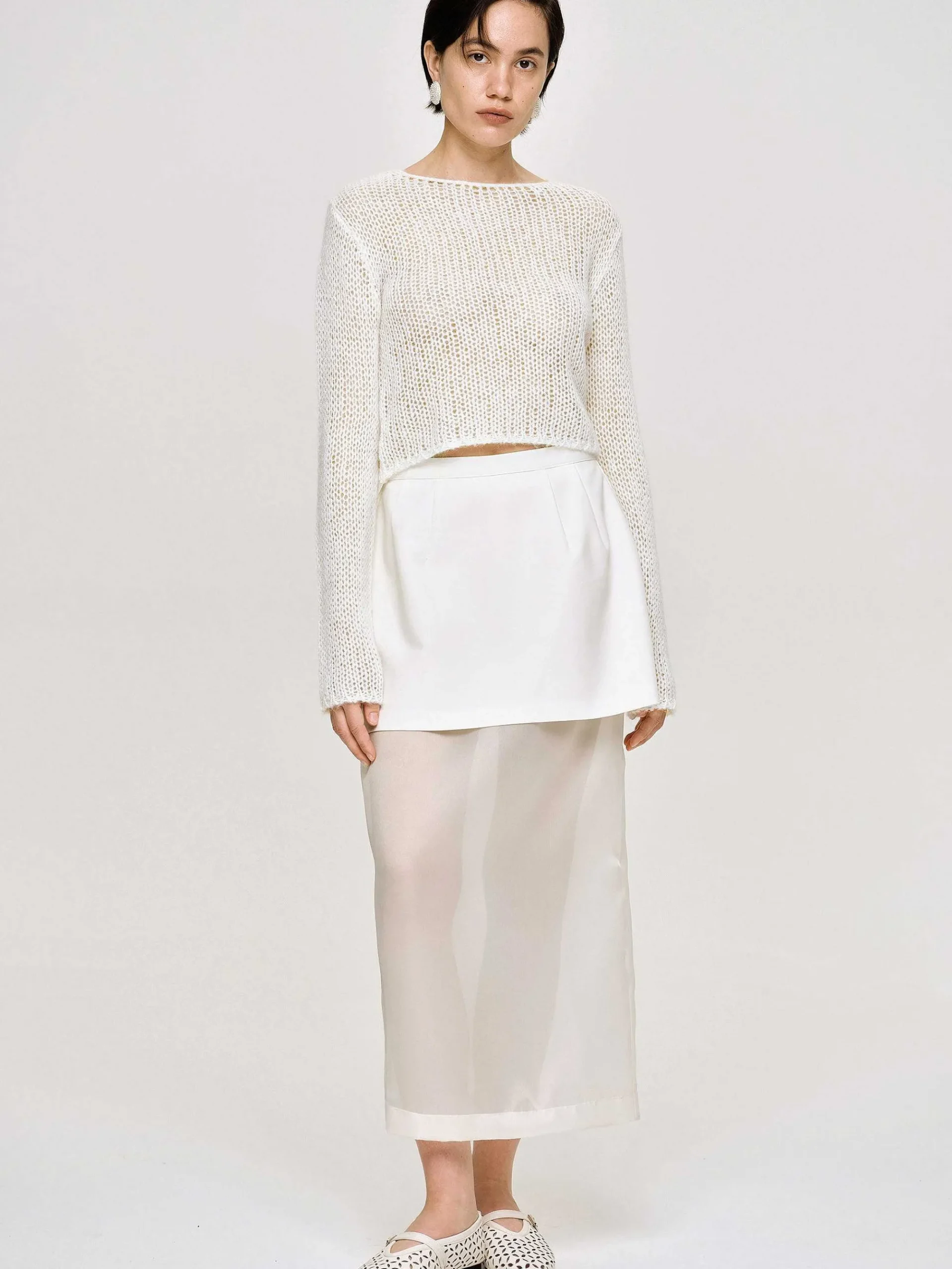 Source Unknown Vêtements-Tricot Semi-Transparent, Bouleau