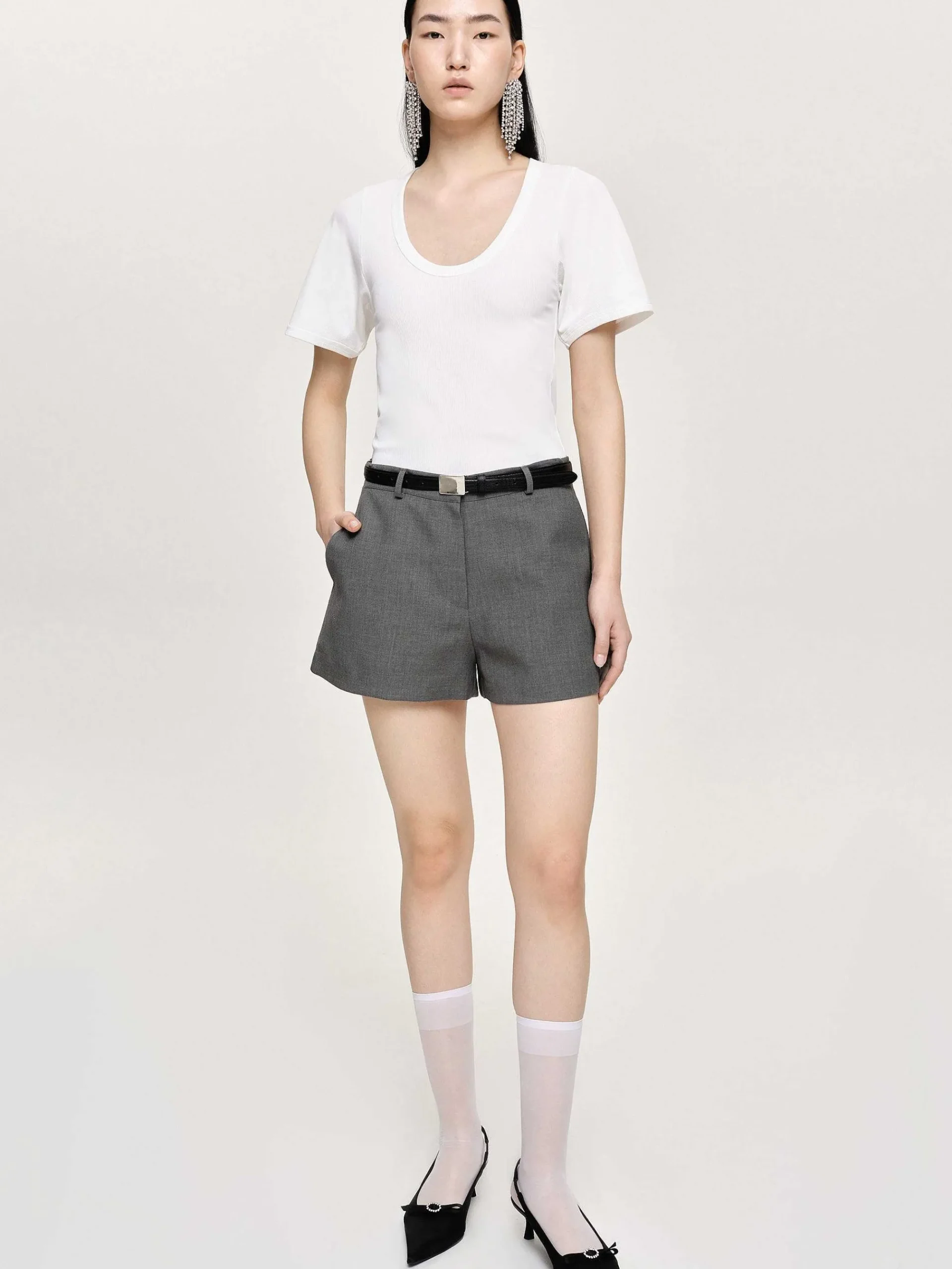 Source Unknown Accessoires-T-Shirt Deep U, Blanc