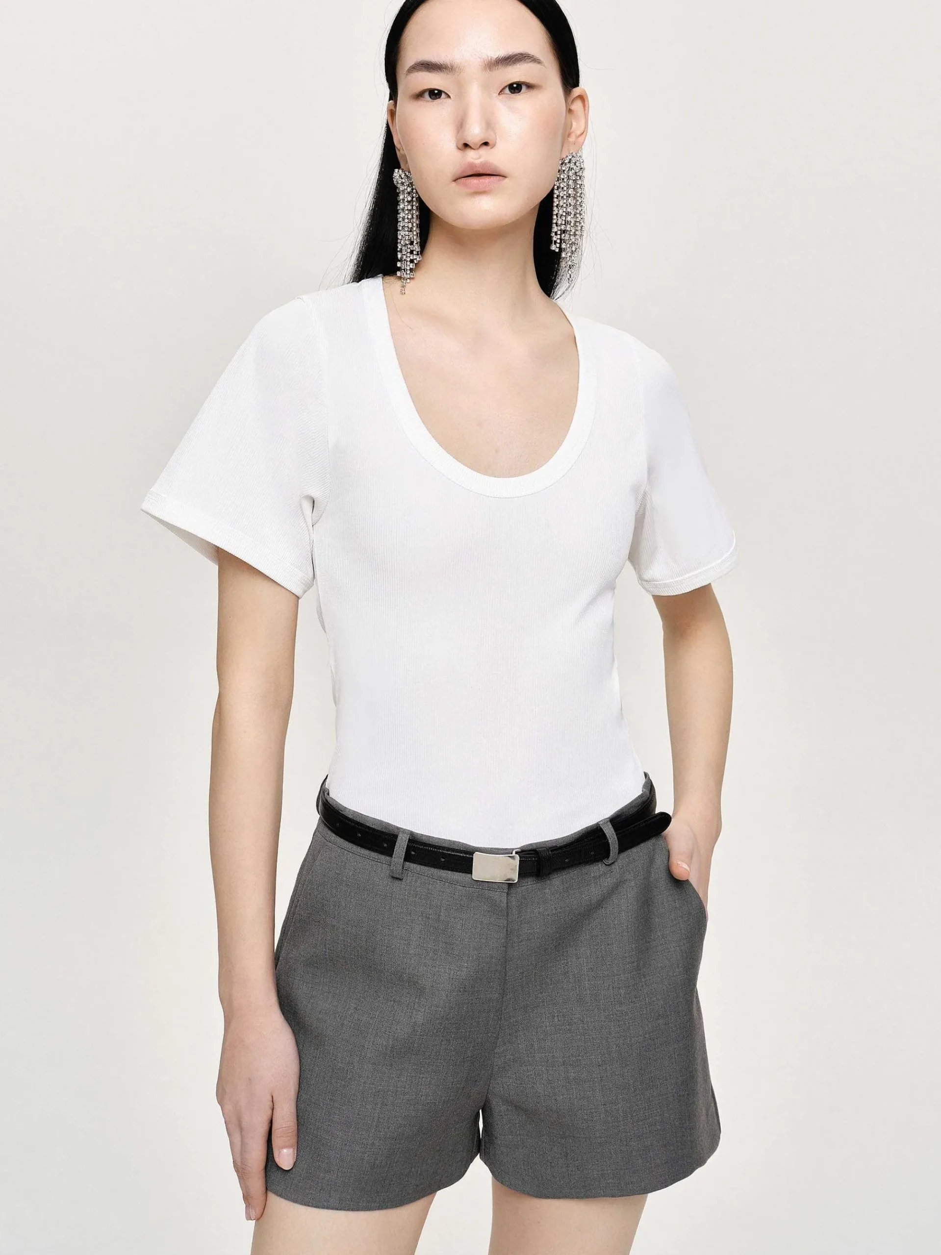 Source Unknown Accessoires-T-Shirt Deep U, Blanc