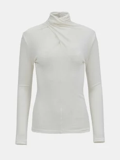 Source Unknown Hauts-T-Shirt En Laine A Col Croise Daye, Blanc