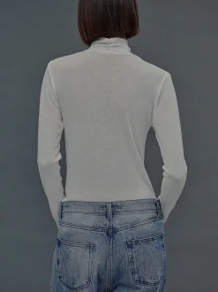 Source Unknown Hauts-T-Shirt En Laine A Col Croise Daye, Blanc