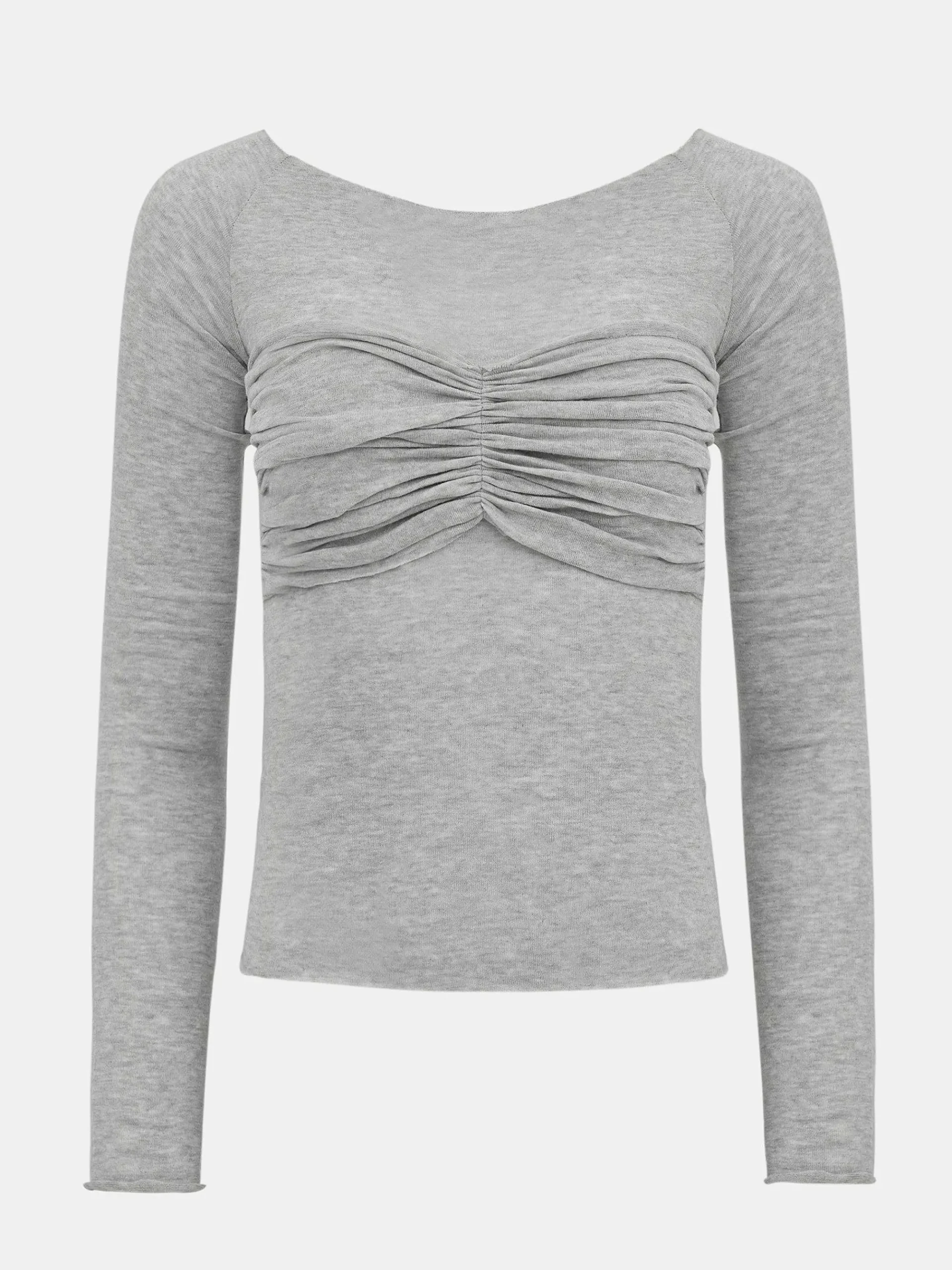 Source Unknown Hauts-T-Shirt Slim En Jersey Bustier, Gris Brume