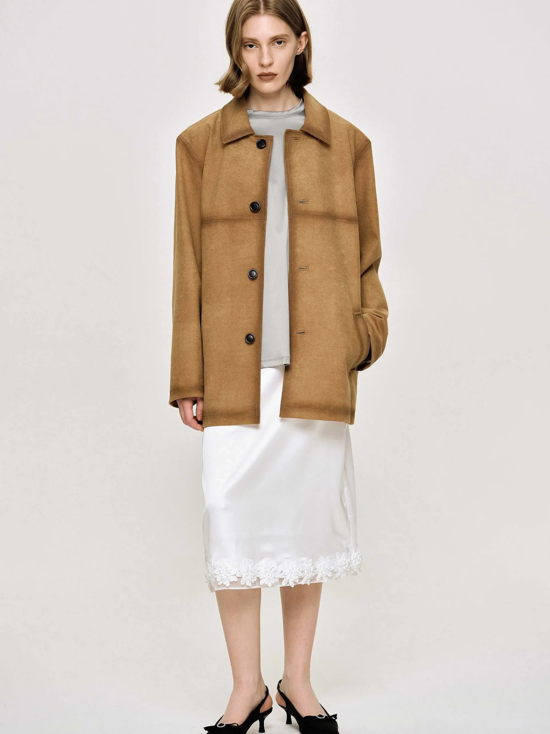Source Unknown Accessoires-Veste En Eponge Delavee, Camel