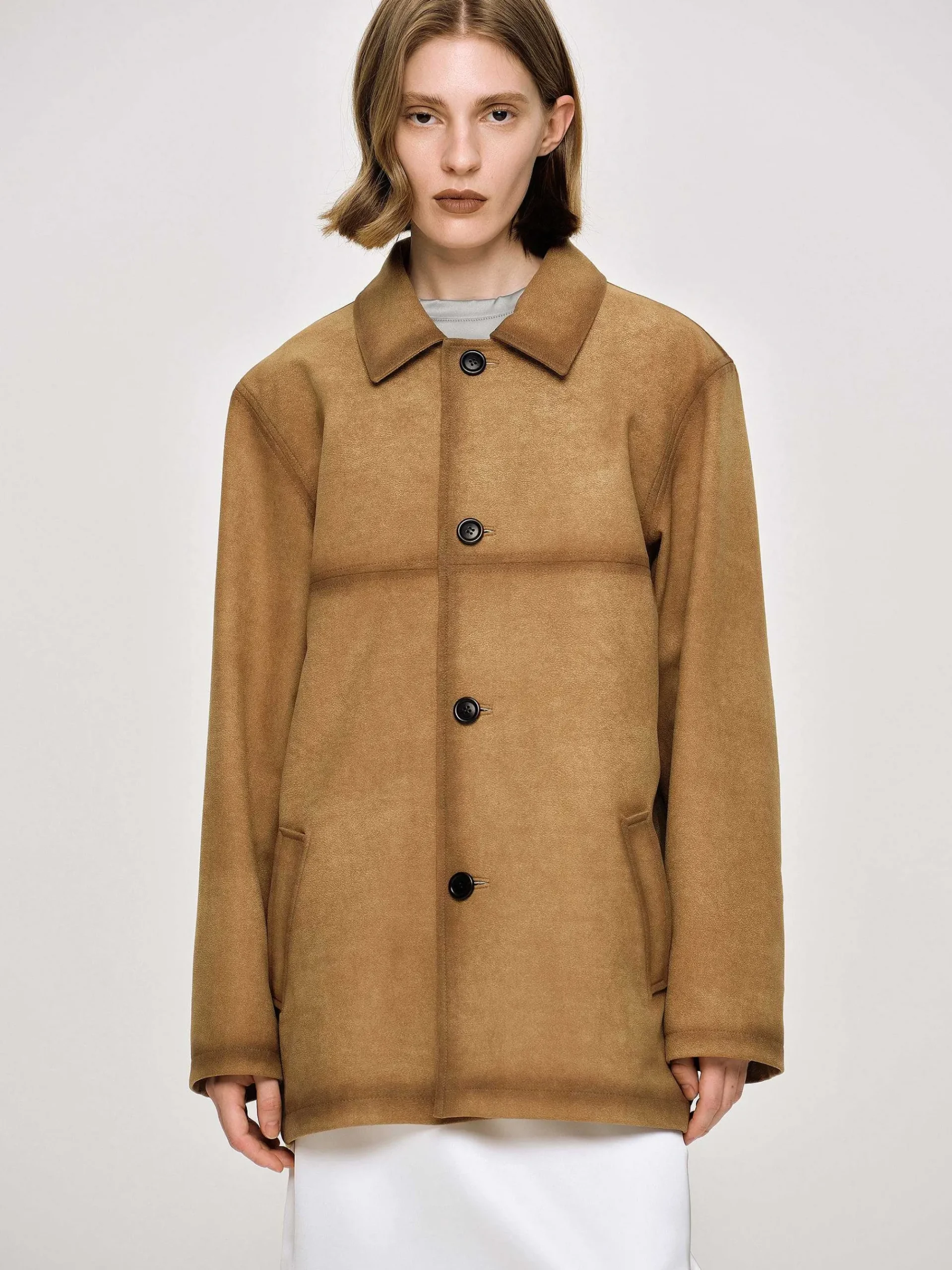 Source Unknown Accessoires-Veste En Eponge Delavee, Camel