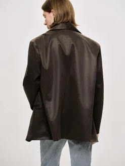 Source Unknown Vêtements-Veste En Simili Cuir Lave, American Bronze
