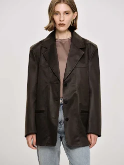 Source Unknown Vêtements D'Exterieur-Veste En Simili Cuir Lave, American Bronze