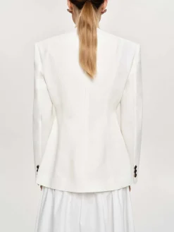 Source Unknown Accessoires-Veste Fendue A Taille Cintree, Ivoire