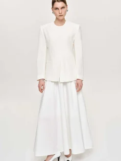 Source Unknown Accessoires-Veste Fendue A Taille Cintree, Ivoire