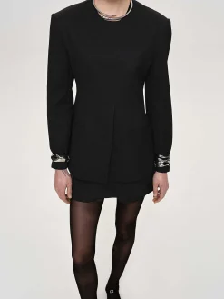 Source Unknown Accessoires-Veste Fendue A Taille Cintree, Noir